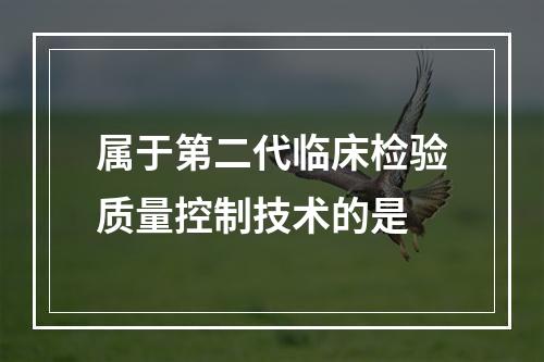 属于第二代临床检验质量控制技术的是