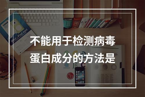 不能用于检测病毒蛋白成分的方法是