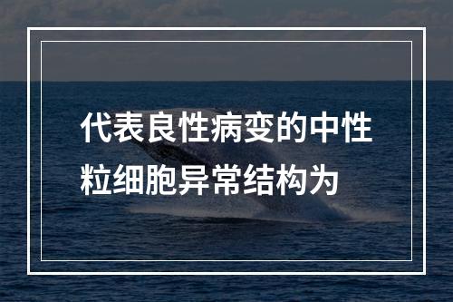 代表良性病变的中性粒细胞异常结构为