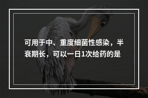 可用于中、重度细菌性感染，半衰期长，可以一日1次给药的是