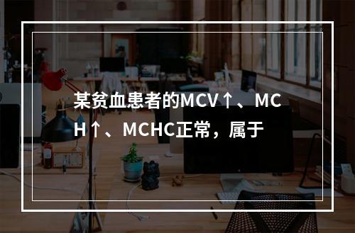 某贫血患者的MCV↑、MCH↑、MCHC正常，属于