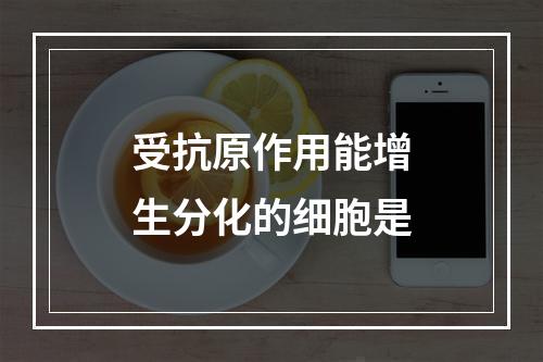 受抗原作用能增生分化的细胞是