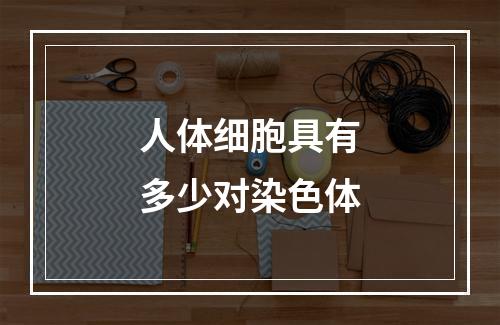 人体细胞具有多少对染色体