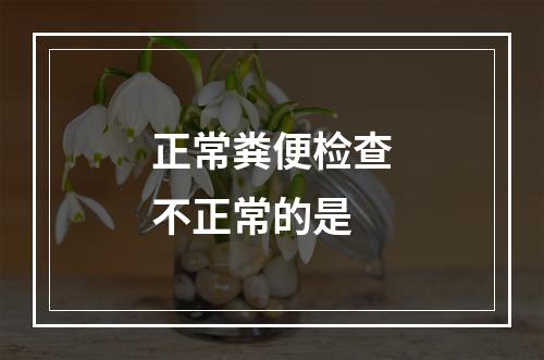 正常粪便检查不正常的是