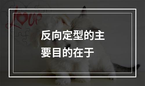 反向定型的主要目的在于