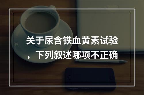 关于尿含铁血黄素试验，下列叙述哪项不正确