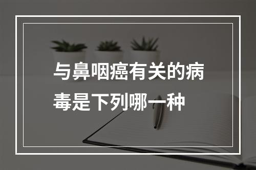 与鼻咽癌有关的病毒是下列哪一种