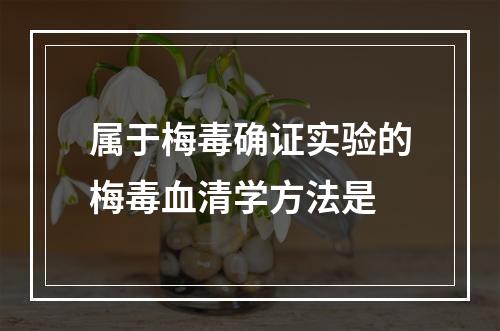 属于梅毒确证实验的梅毒血清学方法是