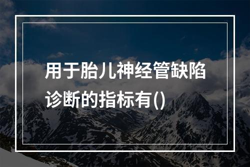 用于胎儿神经管缺陷诊断的指标有()