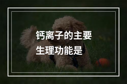 钙离子的主要生理功能是