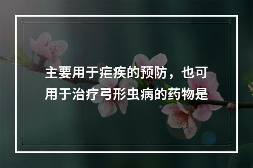 主要用于疟疾的预防，也可用于治疗弓形虫病的药物是