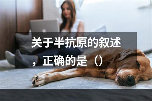 关于半抗原的叙述，正确的是（）