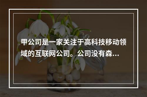 甲公司是一家关注于高科技移动领域的互联网公司。公司没有森严的