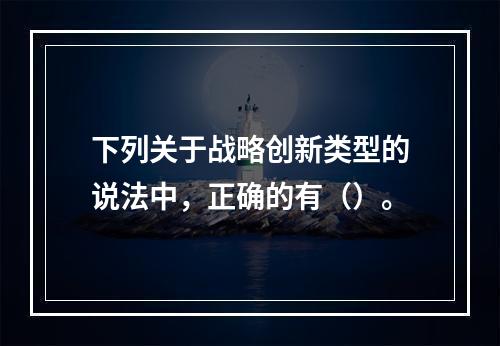 下列关于战略创新类型的说法中，正确的有（）。