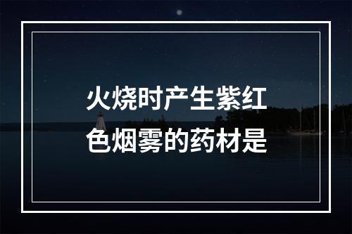 火烧时产生紫红色烟雾的药材是