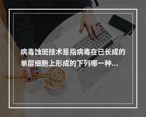 病毒蚀斑技术是指病毒在已长成的单层细胞上形成的下列哪一种改变