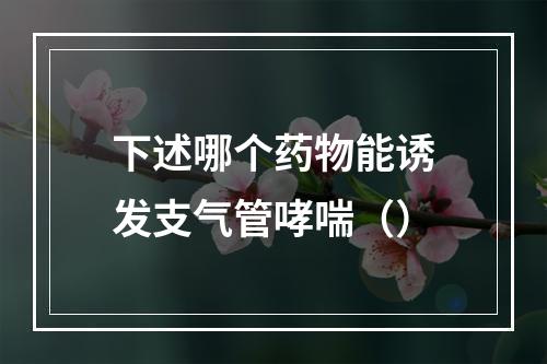 下述哪个药物能诱发支气管哮喘（）