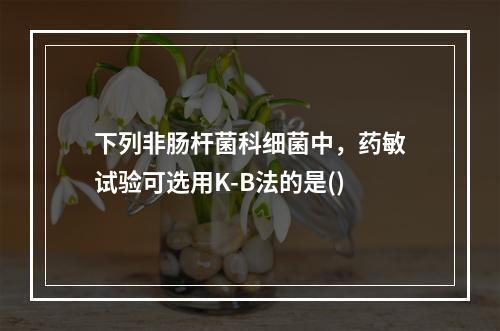 下列非肠杆菌科细菌中，药敏试验可选用K-B法的是()