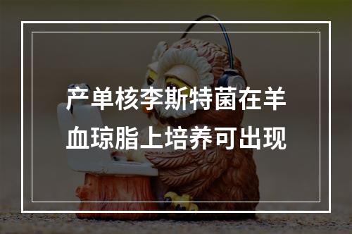 产单核李斯特菌在羊血琼脂上培养可出现