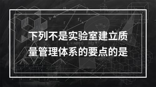 下列不是实验室建立质量管理体系的要点的是