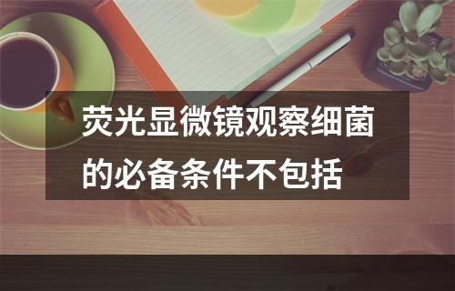 荧光显微镜观察细菌的必备条件不包括