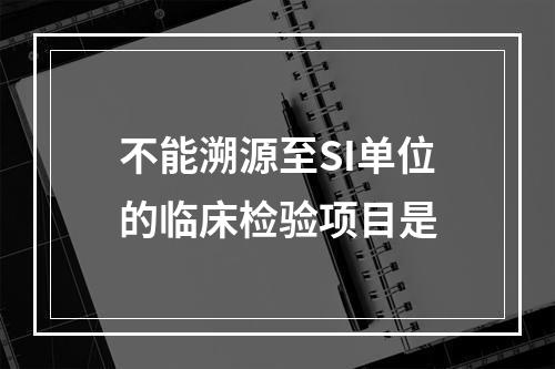 不能溯源至SI单位的临床检验项目是