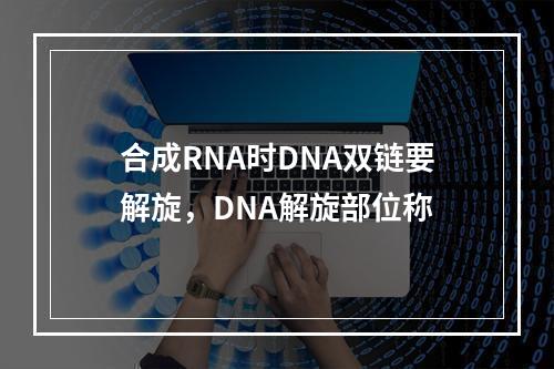 合成RNA时DNA双链要解旋，DNA解旋部位称