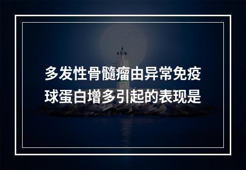 多发性骨髓瘤由异常免疫球蛋白增多引起的表现是