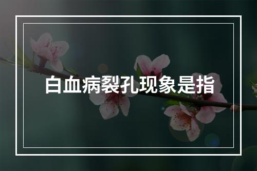 白血病裂孔现象是指