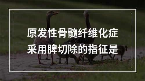 原发性骨髓纤维化症采用脾切除的指征是