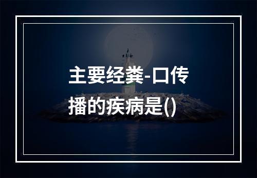 主要经粪-口传播的疾病是()