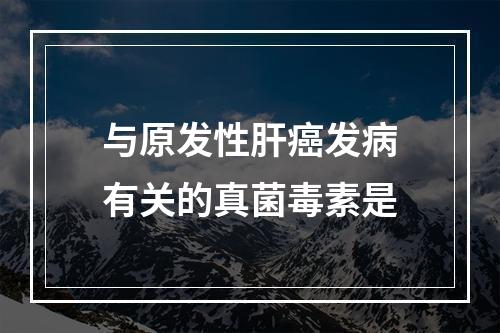 与原发性肝癌发病有关的真菌毒素是