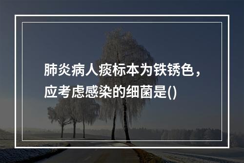 肺炎病人痰标本为铁锈色，应考虑感染的细菌是()