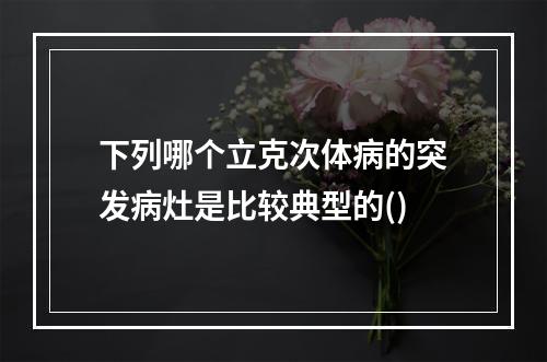 下列哪个立克次体病的突发病灶是比较典型的()