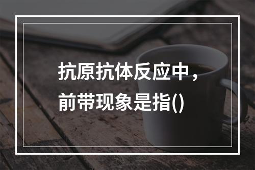 抗原抗体反应中，前带现象是指()