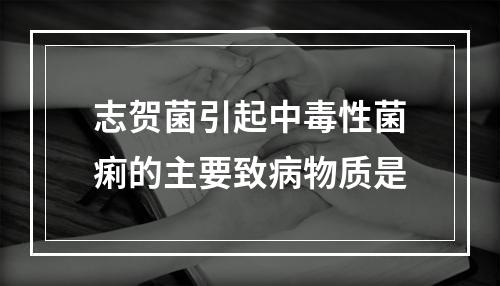 志贺菌引起中毒性菌痢的主要致病物质是