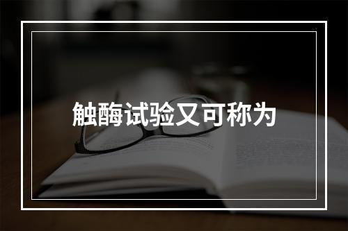 触酶试验又可称为