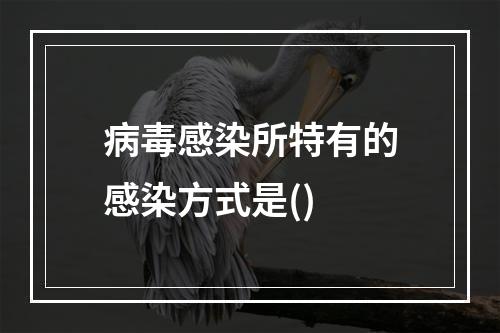 病毒感染所特有的感染方式是()