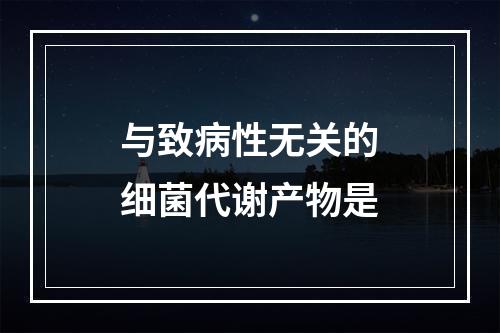 与致病性无关的细菌代谢产物是