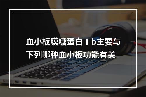 血小板膜糖蛋白Ⅰb主要与下列哪种血小板功能有关