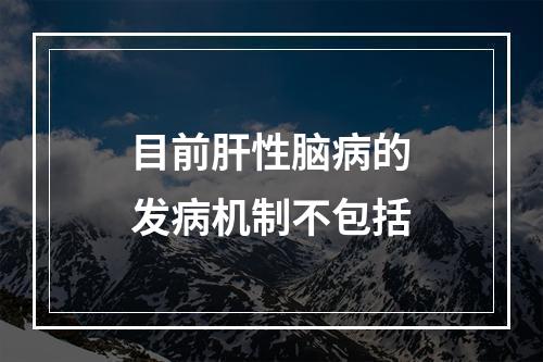 目前肝性脑病的发病机制不包括