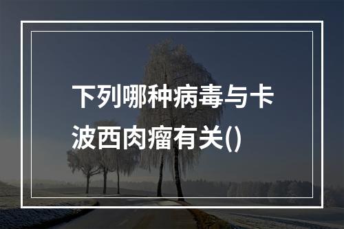 下列哪种病毒与卡波西肉瘤有关()