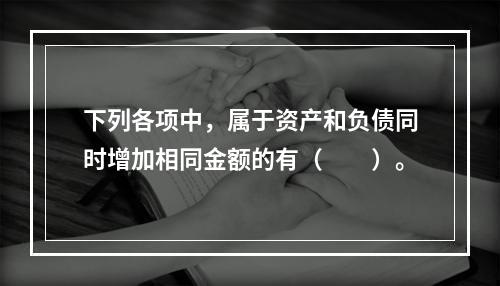 下列各项中，属于资产和负债同时增加相同金额的有（　　）。