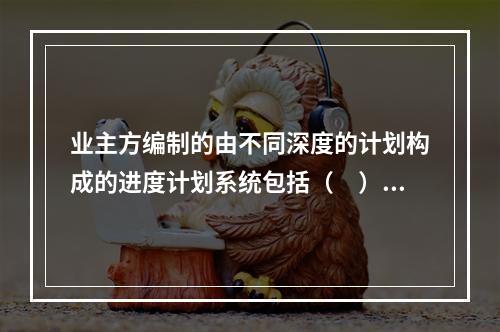 业主方编制的由不同深度的计划构成的进度计划系统包括（　）。