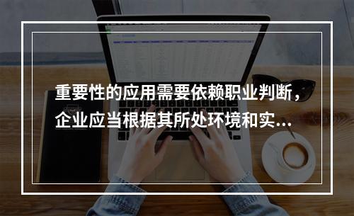 重要性的应用需要依赖职业判断，企业应当根据其所处环境和实际情