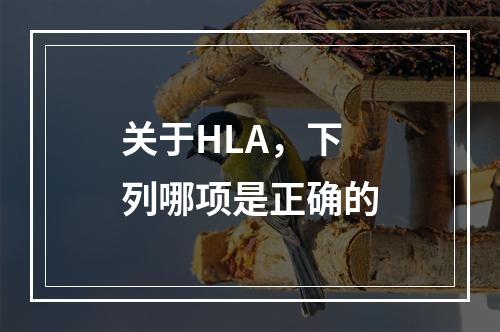 关于HLA，下列哪项是正确的