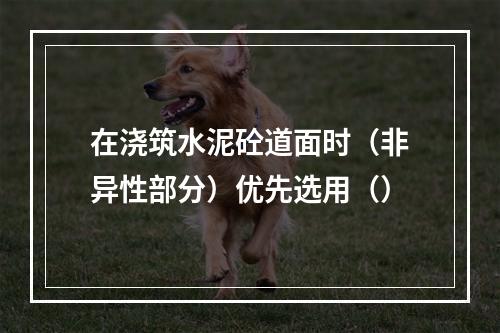 在浇筑水泥砼道面时（非异性部分）优先选用（）