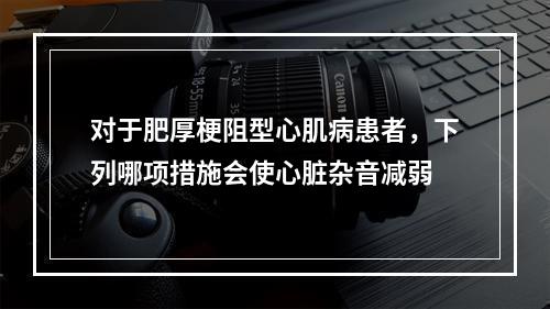 对于肥厚梗阻型心肌病患者，下列哪项措施会使心脏杂音减弱