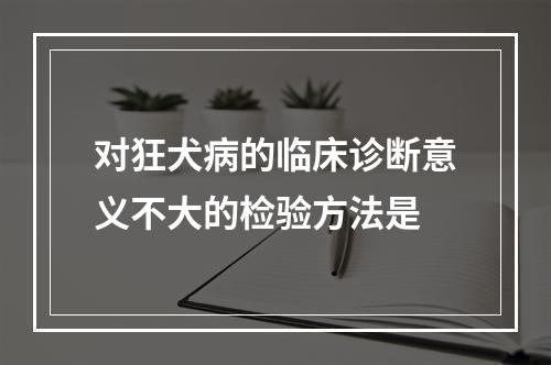 对狂犬病的临床诊断意义不大的检验方法是