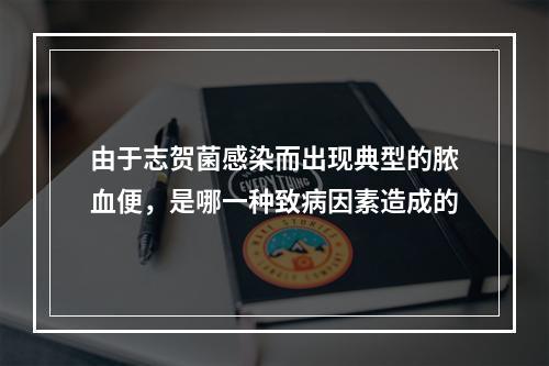 由于志贺菌感染而出现典型的脓血便，是哪一种致病因素造成的